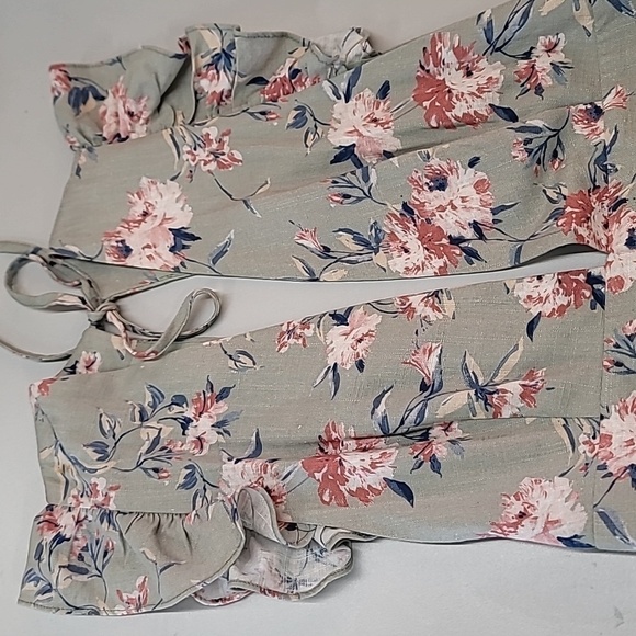 Storia Floral Linen/Rayon Midi Dress - Picture 10 of 14